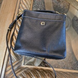Coach Kitt Black Leather Messenger Crossbody Bag